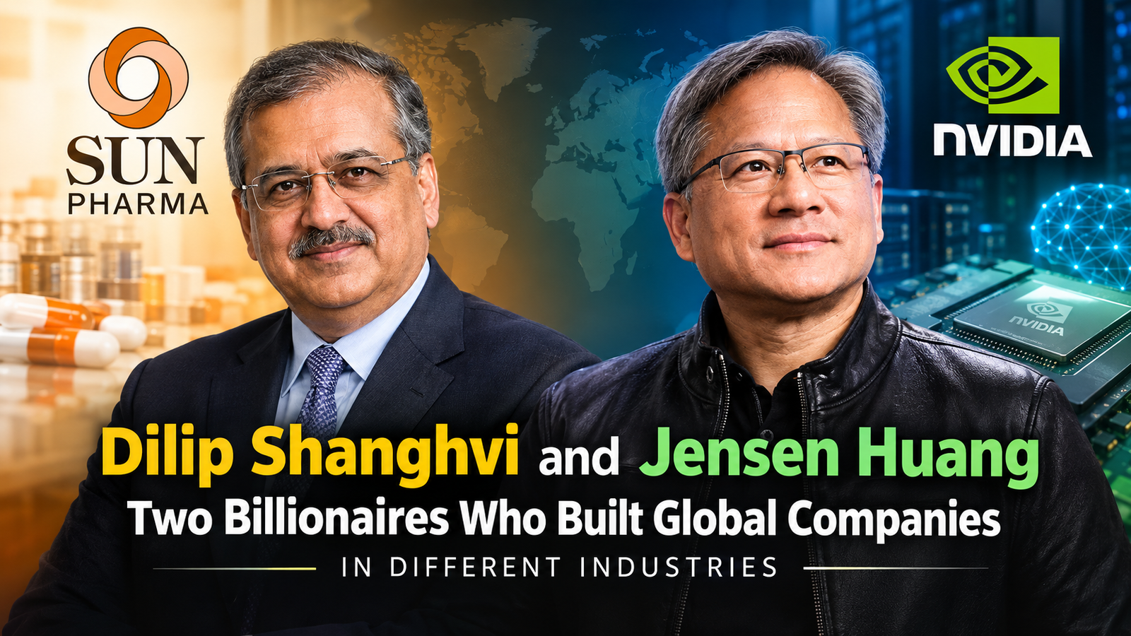 Dilip Shanghvi and Jensen Huang