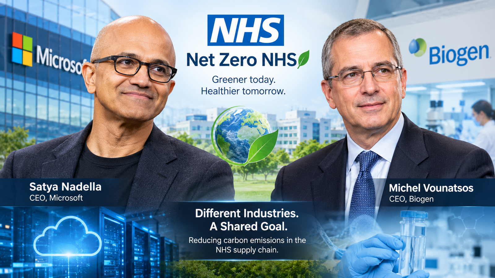 Satya Nadella and Michel Vounatsos